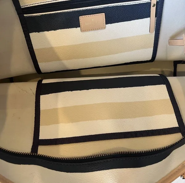 Kate Spade Striped Bondi Road Large Harmony Tote Bag Nautical Coastal Resort - Image 3