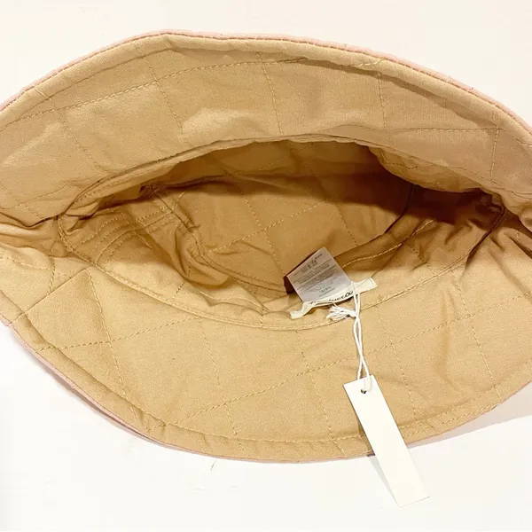 Madewell Pink Tan Medium/Large Reversible‎ Quilted Bucket Hat NEW - Image 2
