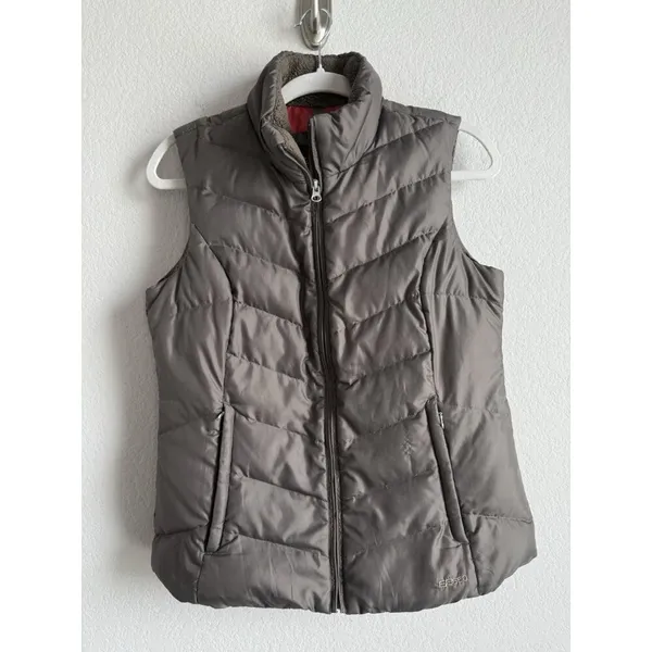 Eddie‎ Bauer Down Puffer Vest Women’s Small Brown Full Zip Outdoors EB550 - Image 4