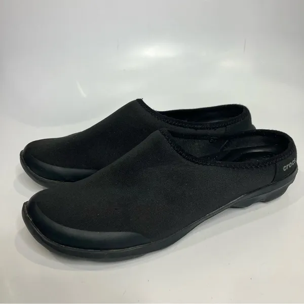 Crocs duet busy day 2.0 Satya mule flat black women’s size 7 casual minimalist‎ - Image 4