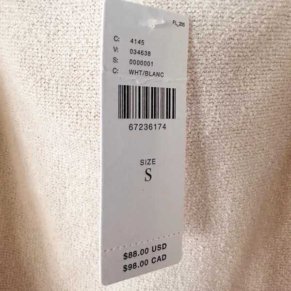 By Anthropologie Yvonne Dolman Cream Open Waterfall Shawl Cardigan NWT Small - Image 7