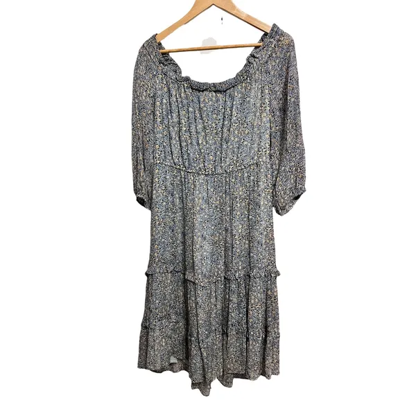 Anthropologie Kira Off the Shoulder Peasant Dress Floral Tiered‎ Midi Dress 12 - Image 7