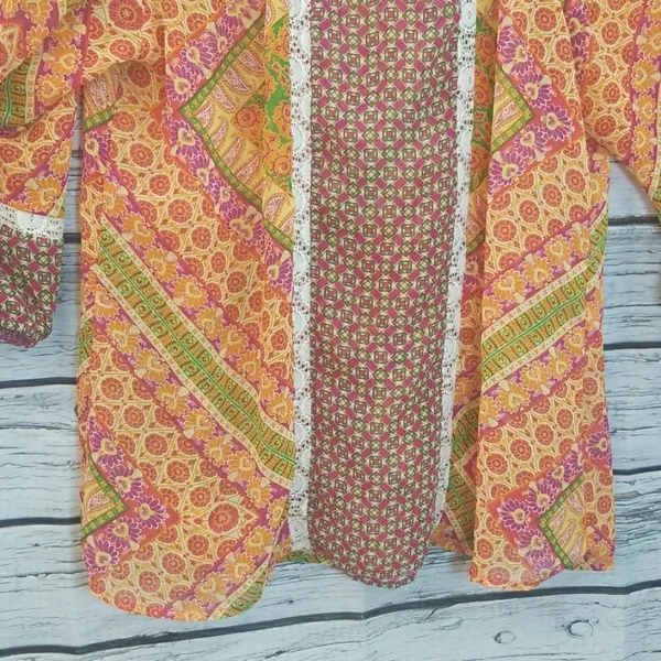 NWOT Anthropologie Fig and flower bohemian top Lg - Image 4