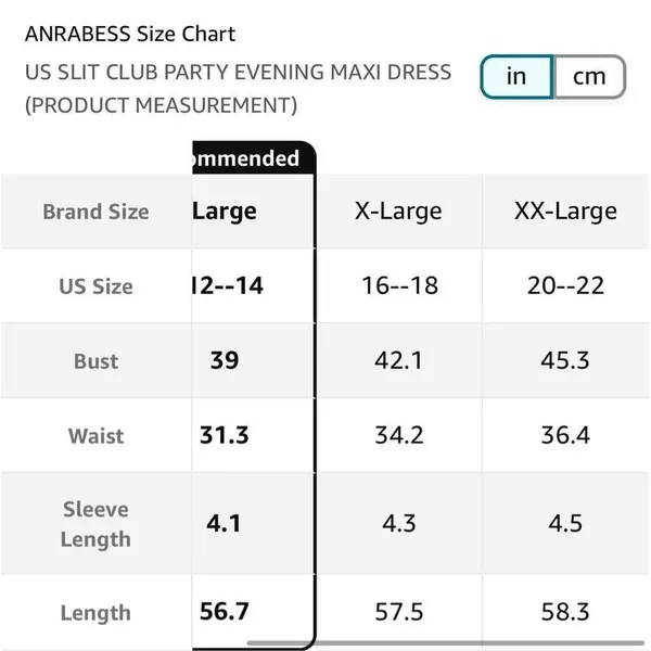 NEW Deep V Neck High Waist Slit Evening Maxi Dress XL - Image 7