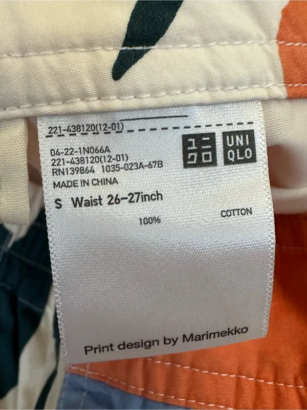Marimekko x Uniqlo Wide Leg Pants High Waist Retro Abstract Floral Scandi-Chic - Image 5