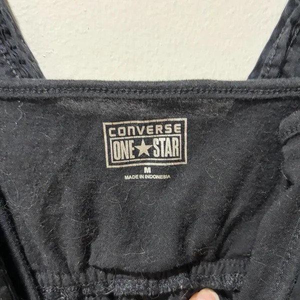 Y2K Converse One Star Black Babydoll Layered Cami Top M‎ Grunge Dark Whimsygoth - Image 4