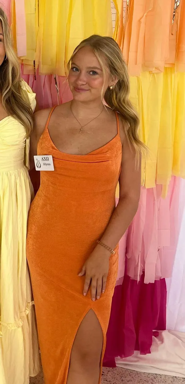 Boutique Orange Formal Dress - Image 3