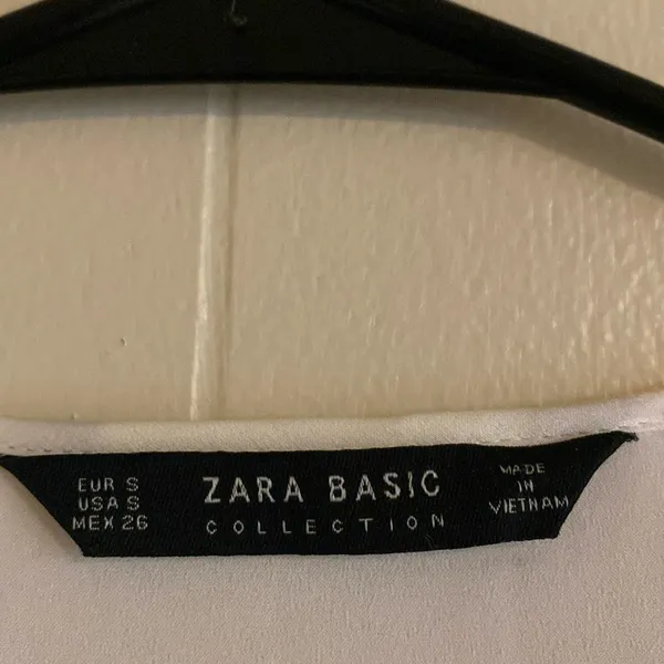 Zara Basic Collection White V Neck Blouse - Image 2