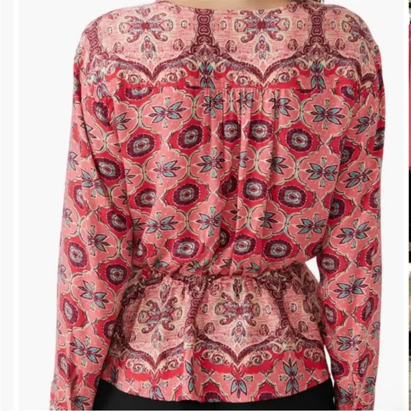 Free People "Falling For You" Floral Print Peplum Top Hibiscus Combo Size XS - Image 2