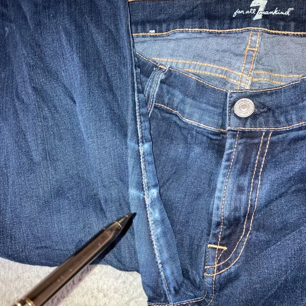 7 For All Mankind‎ The Skinny Jeans Women 31x29 Dark Wash Denim Stretch Pants - Image 7