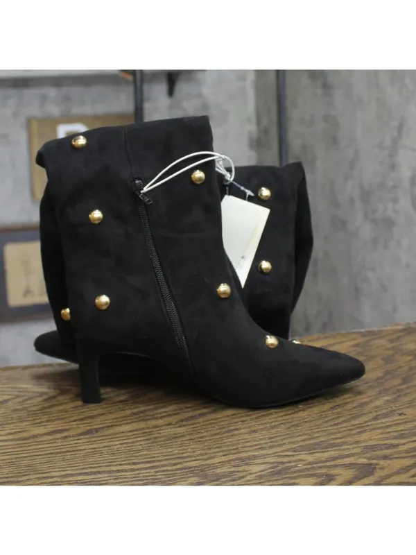 A New Day Studded Mid-Calf Pointed-Toe Boots 94568939 Jet Black / Gold 6M - Image 8