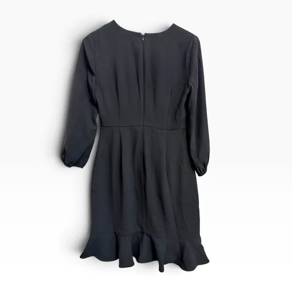 J.Crew Drapey ruffle front dress Long Sleeve Black Size 4 #H6301 - Image 7