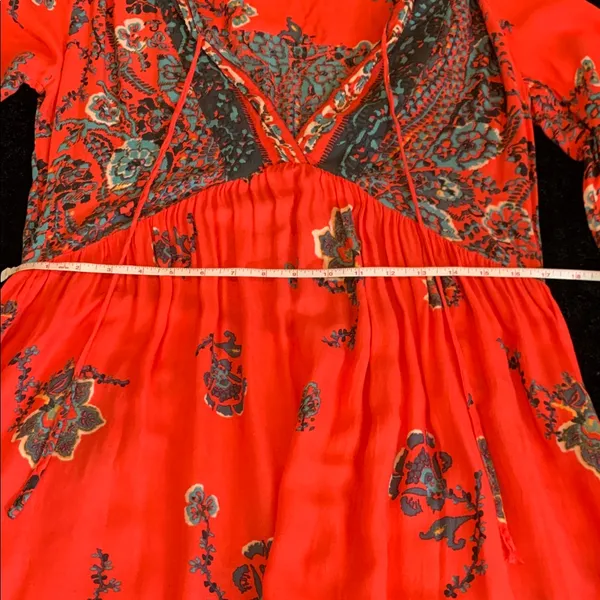 Free People If You Only Knew Maxi Dress Red Boho Peasant Caftan Cottagecore S - Image 5