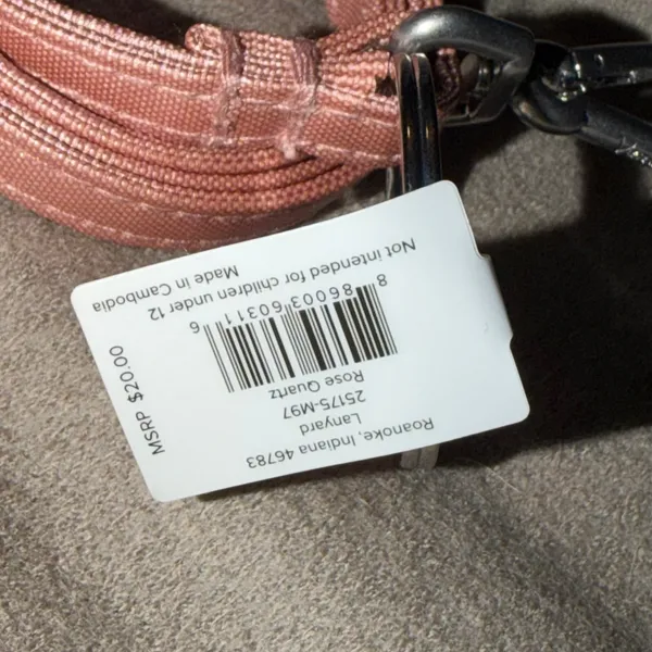 Vera Bradley Rose Quartz Lanyard 25175-M97 Pink Woven Neck Strap New with Tags - Image 4