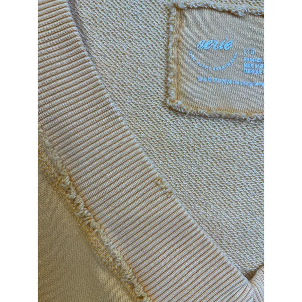 Aerie Oversized V Neck Yellow Soak It Up Tropical Sweatshirt‎ Beachy L - Image 4