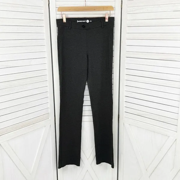 Betabrand Classic Straight Leg Yoga Dress Pants Gray‎ Small - Image 2