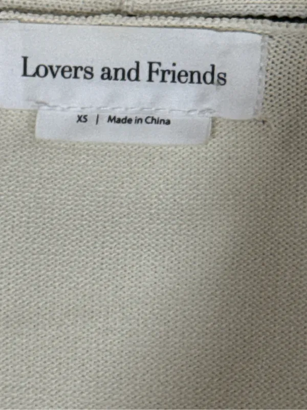 Lovers + Friends XS Cream Black Trim Gold Button Cardigan Sweater Dress - Image 7