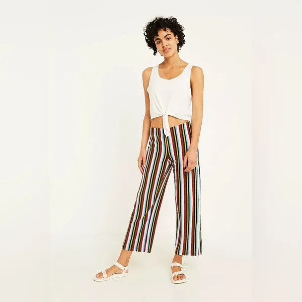 Urban Outfitters Striped Wide Leg Cropped Pants – XS | Retro Statement - Image 2
