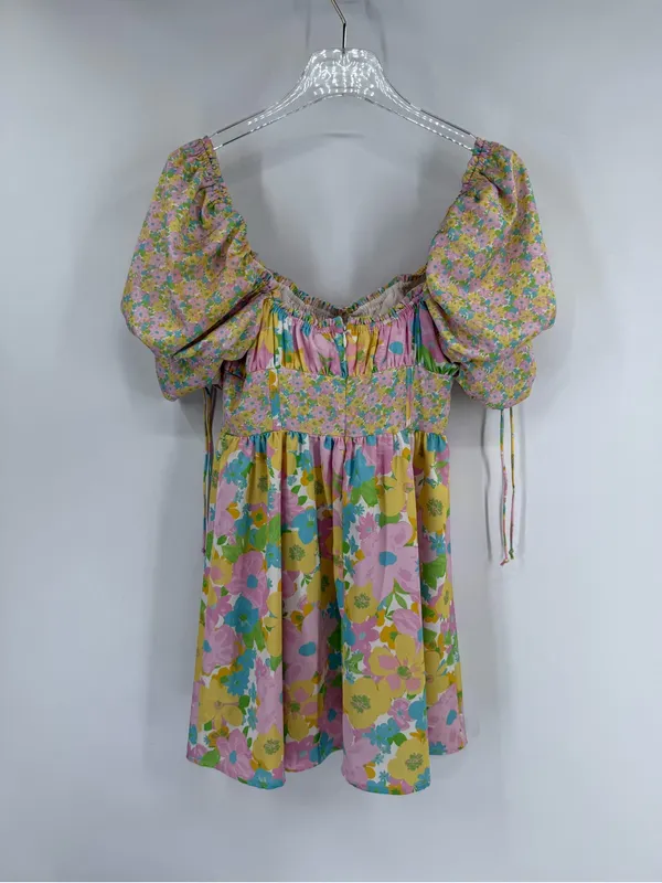 For Love & Lemons Emily Mini Dress Floral Corset Short Sleeve Size‎ small - Image 2