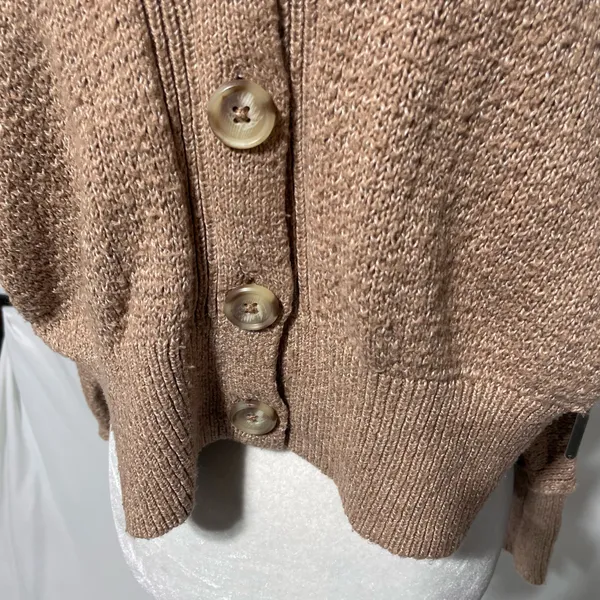 Abercrombie & Fitch Button Front V-Neck Cardigan Sweater Light Brown Size Small - Image 8