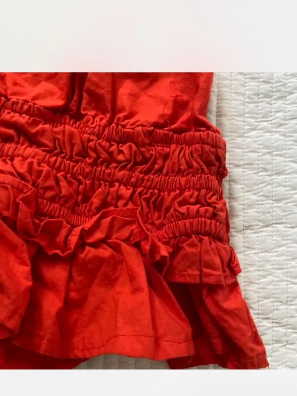 Sim & Sam red ruffle tank top - Image 3