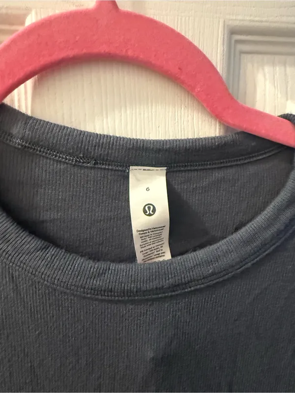 lululemon athletica Black Short Sleeve Crop Top - Image 2