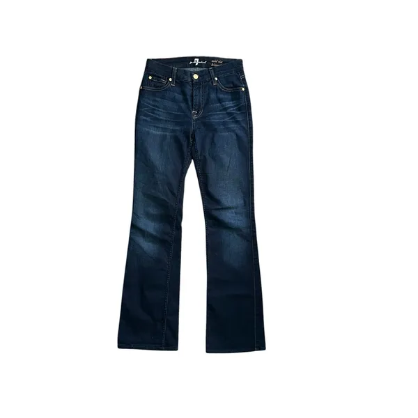 7 For All Mankind Dark Indigo Mid Rise Kimmie Boot Jeans - Image 5