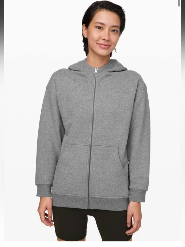 Lululemon All Yours Zip Hoodie Heathered Core Medium Grey Size XS - Image 2