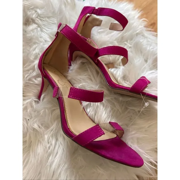 Jessica Simpson Emara Pink Fuchsia Lucite Stiletto Heels Sandal Size 6.5 - Image 6