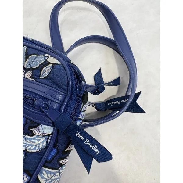 Vera Bradley Blue‎ Floral Quilted Cotton Crossbody Bag Adjustable Strap - Image 8
