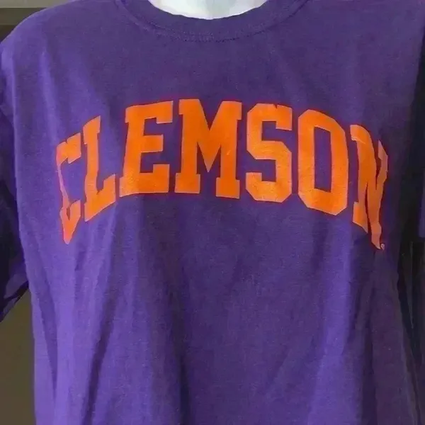 Clemson T Shirt Size Medium Purple - Image 2