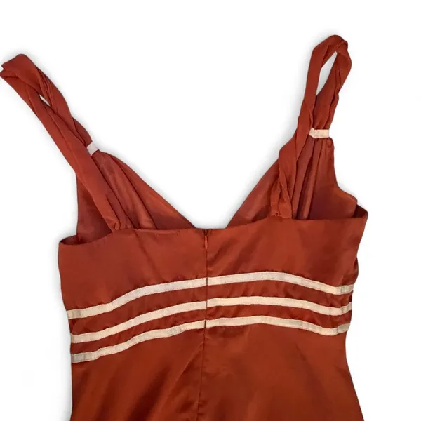 Rust‎ Orange indie Handkerchief Hem Midi Dress - Image 8