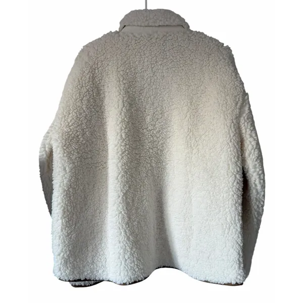 J Crew Faux Sherpa Barn Jacket Ivory Women's Size Large‎ - Image 2