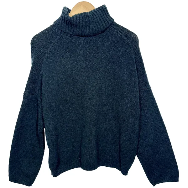 Abercrombie & Fitch Black Ribbed Chunky Knit Long Sleeve Turtleneck Sweater Sz M - Image 2