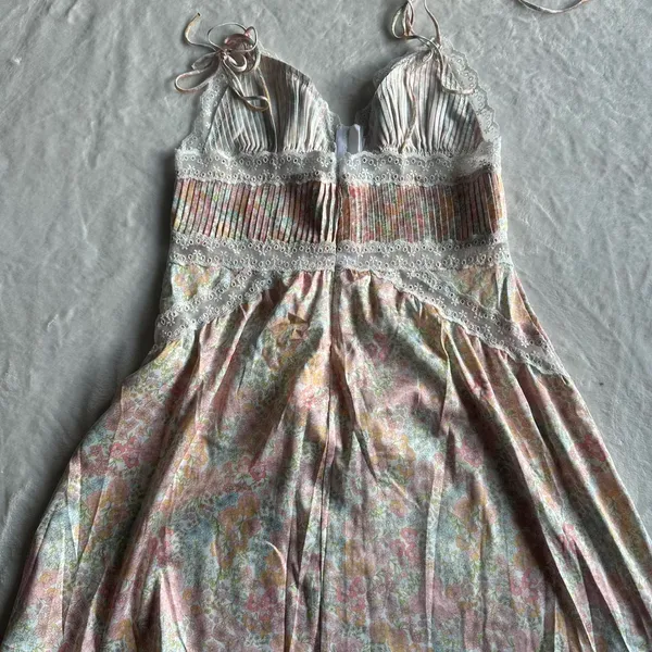 For Love & Lemons Farrah Slip Dress Pink Floral - Image 8