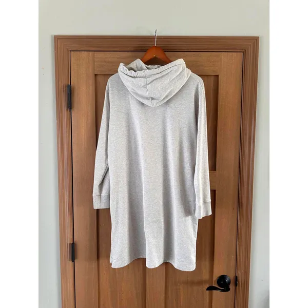 Garnet Hill Trainer Hooded Sweater Mini Dress Oatmeal Beige Women’s size Small - Image 6