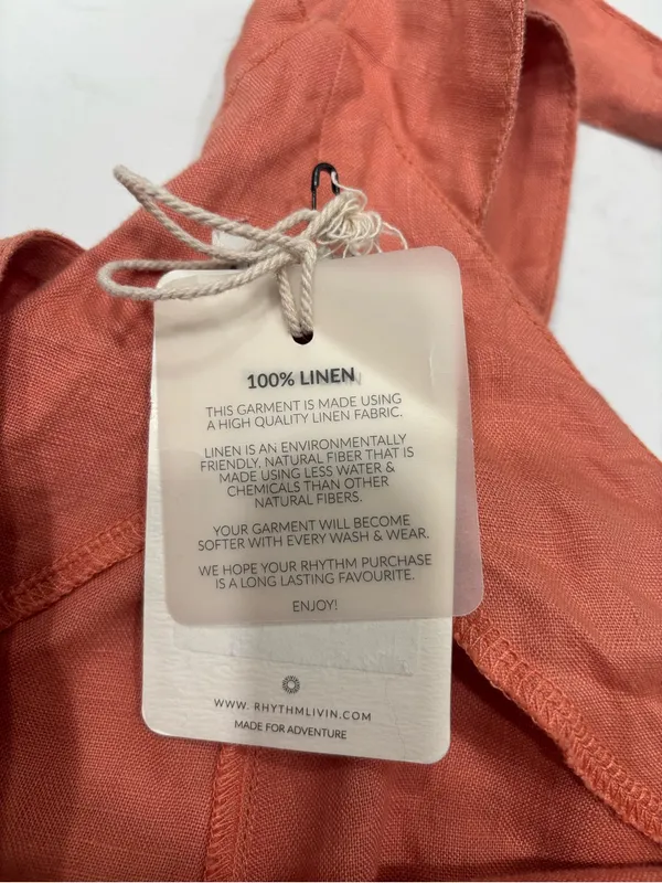Rhythm V-Neck Button Front Wide-Leg Jumpsuit in Terracotta - Image 9