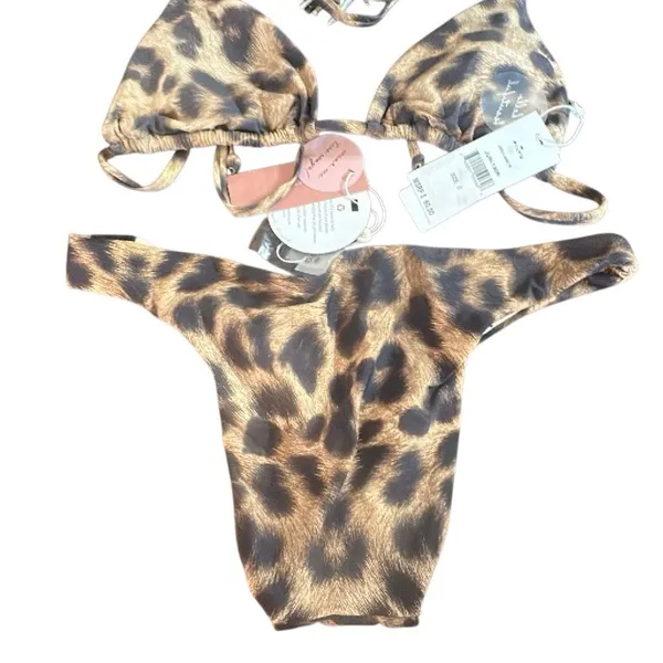 New. PILYQ jungle print bikini. Small. Retails $149 - Image 3