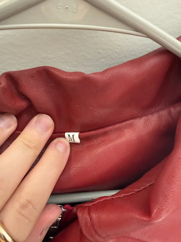 Red faux leather jacket Size M - Image 2