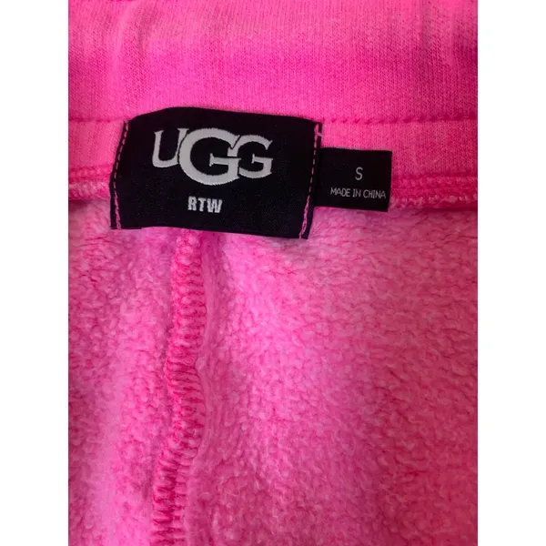UGG Womens S Hot Pink Fleece Jogger Sweatpants Drawstring - Image 3