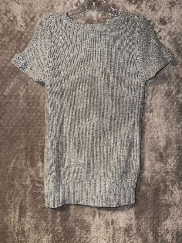 American Eagle Outfitters Knit Sweater Size M Gray Short Sleeve Tunic - Image 7