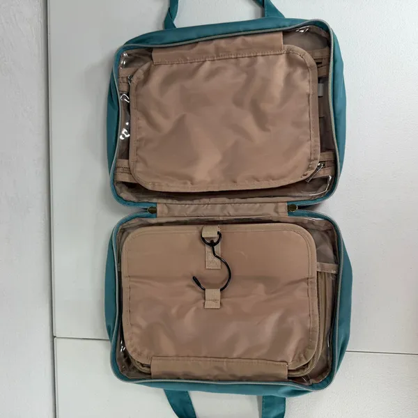 BAGSMART Large Hanging Toiletry Bag Quilted Teal Travel Cosmetic Case Organizer - Image 9