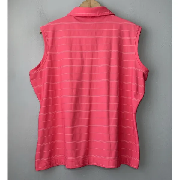 Nike Golf Sleeveless Polo Shirt Womens Size XL Pink Sporty Preppy Tennis Dri Fit - Image 4