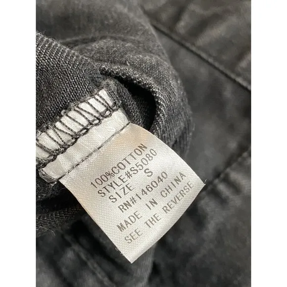 EUC Womens Signature 8‎ distressed black denim jean jacket darling size S - Image 7