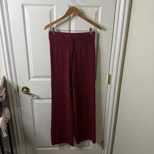 Nation LTD Rachelle Cozy Ribbed Pant in Danish Red Wide‎ Leg Womens Size S - Image 2