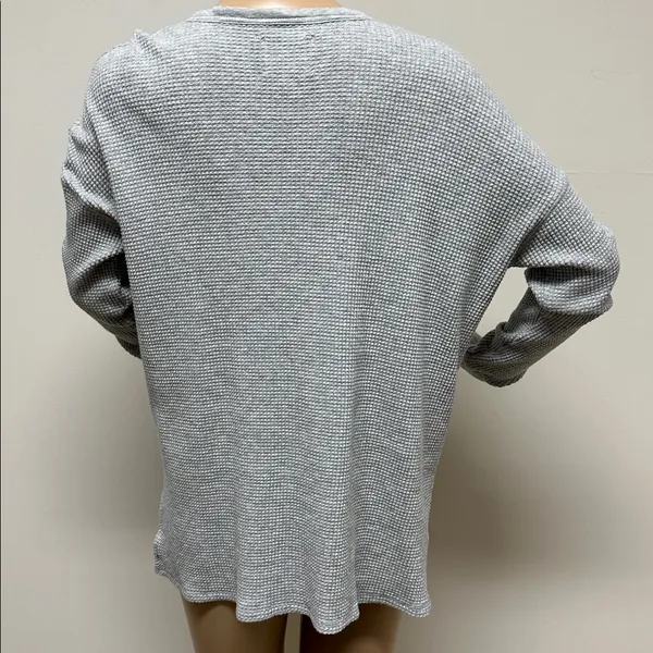 OFFLINE by Aerie Gray Waffle Knit Henley Long Sleeve Shirt S - Image 8