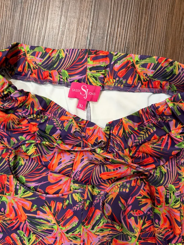 Sassy Jones Tropical Print Ruffle Tracksuit size XL - Image 4