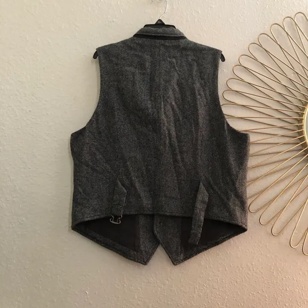 Fossil Dark Academia Preppy Androgynous Button Vest Waistcoat Jacket - Image 2
