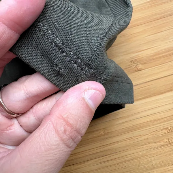 Madewell Large Olive Green Long Sleeve Scoopback Tee Cotton Modal Balletcore - Image 4