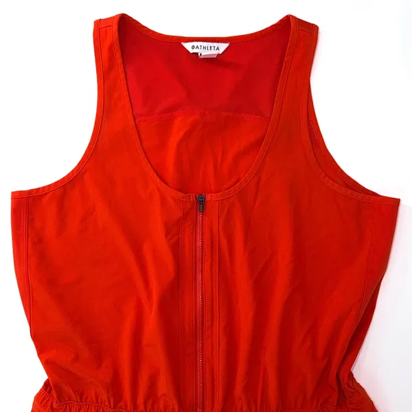 Athleta Orange Expedition Skort Dress Zip Front Travel Athletic Pockets Size 10 - Image 3